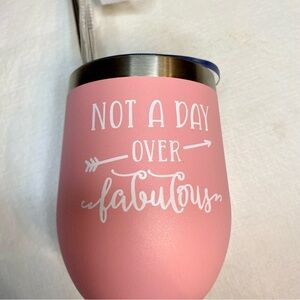 Pink and White Fabulous Drinkware Tumbler